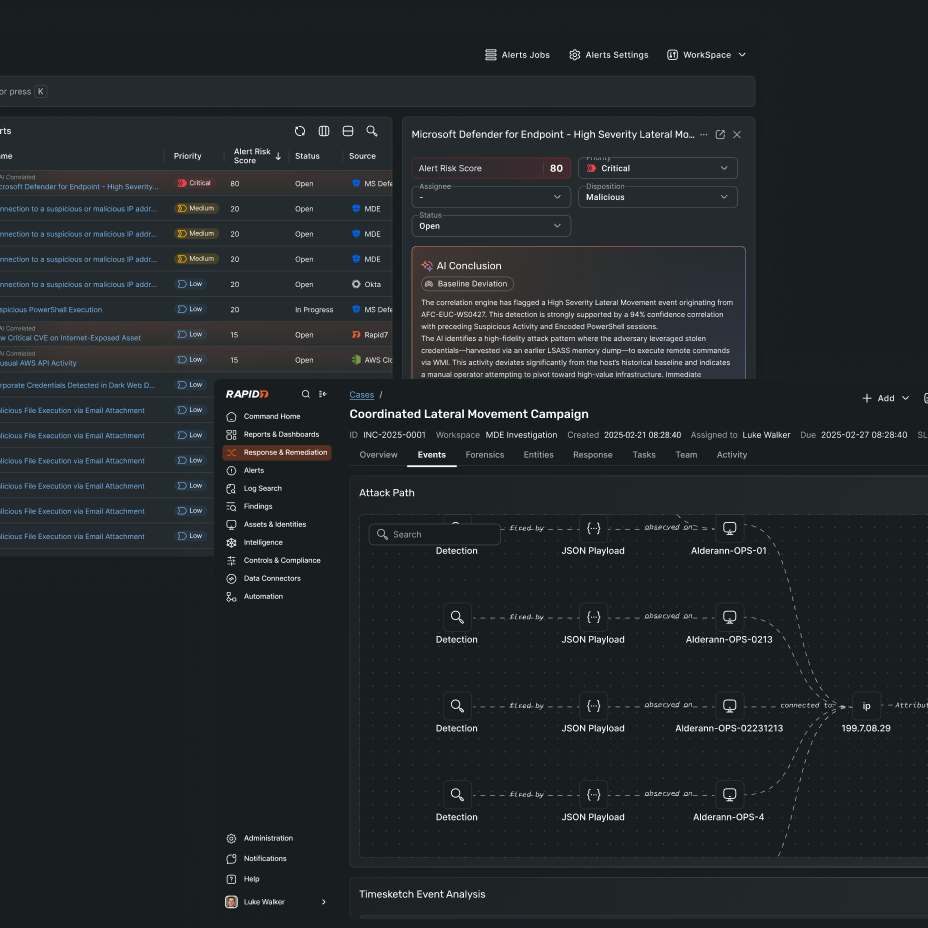 AI-enriched alert workflow with correlation, remediation and RFI patterns